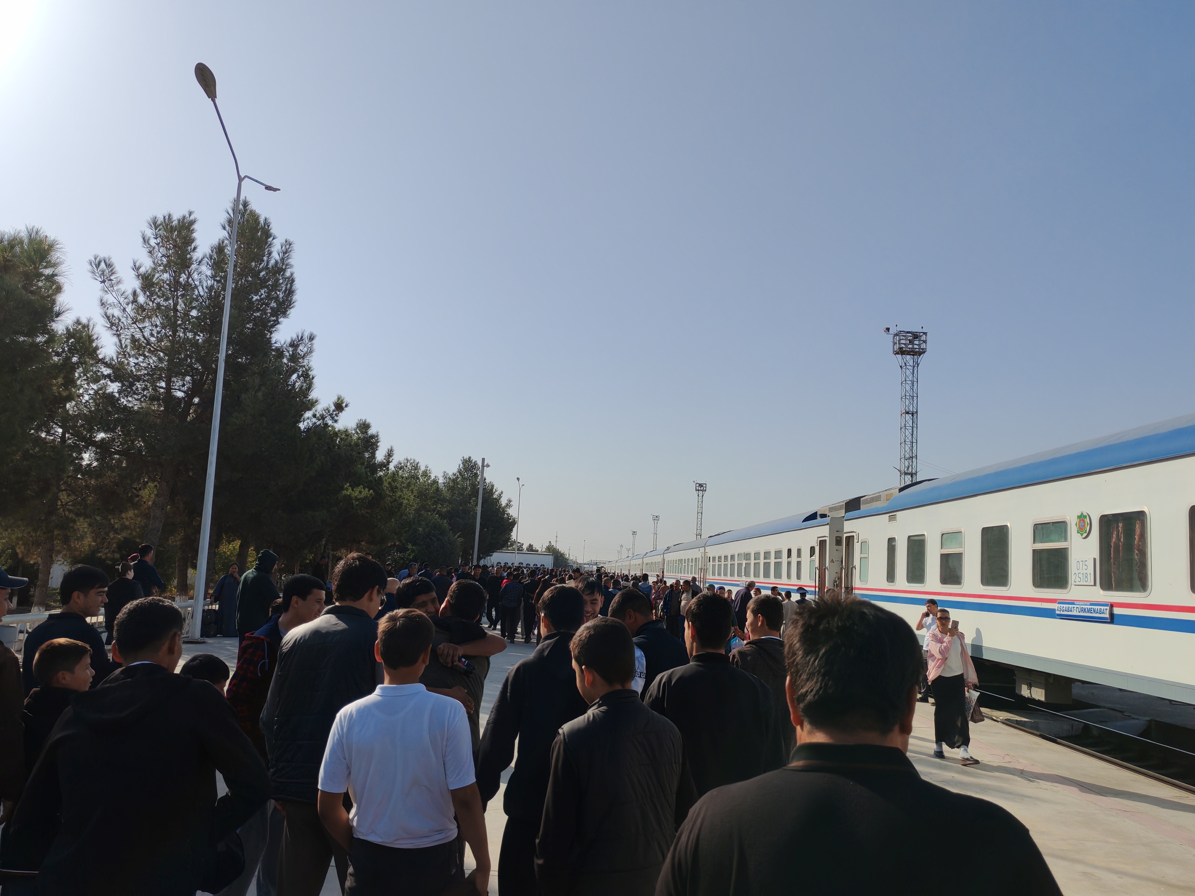 A group of travelers on a Turkmenistan group tour