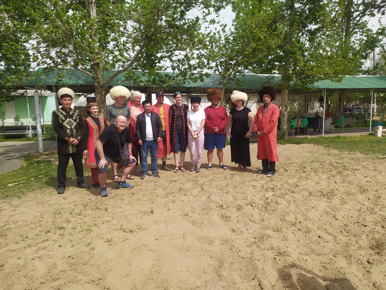 A group of travelers on a Turkmenistan group tour